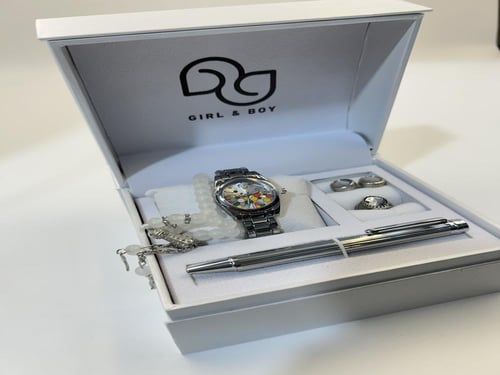 طقم شبيهة رولكس ملون بنظارة