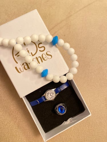 طقم مواليد شكل ساعة ازرق