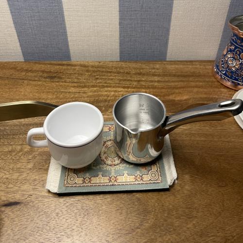 ركوة ستيل مقدار فنجان صغير ٨٠ مل