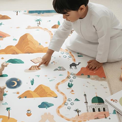 مفرش تعليمي عن هجرة الرسول صلى الله عليه وسلم