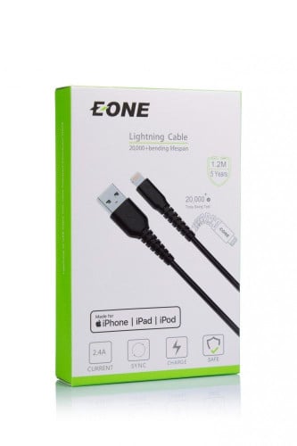 كيبل يو اس بي الى لايتنينج 1.2 متر اسود