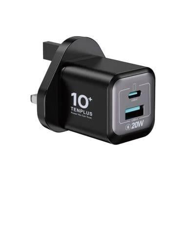 راس شاحن سريع بقوة 20W منفذ PD ومنفذ USB من Tenplu...