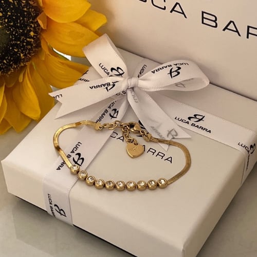 اسواره ذهبي بالأحجار البيضاء من براند LUCA BARRA