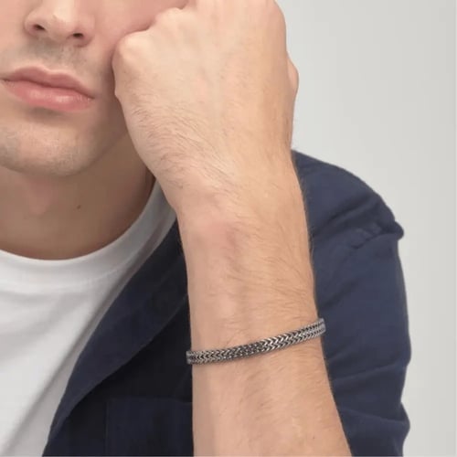 سوار رجالي ماركة بروسواي الإيطالية لون روثينيوم مط...