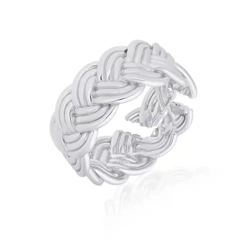 GioiaPura Women's 925 Silver 8mm Woven Ring
