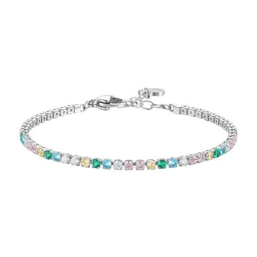 سوار تنس فضي متعدد الألوان