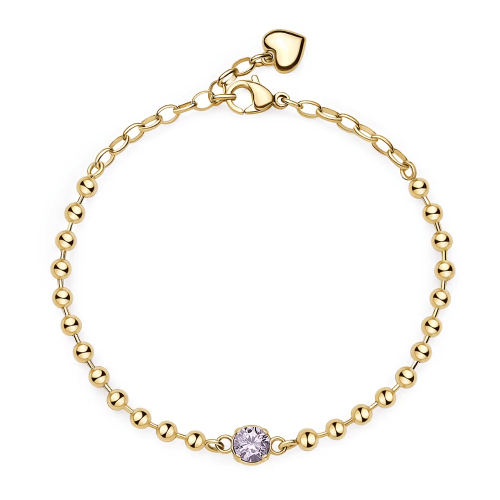 سوار ذهبي مع زيركون وردي