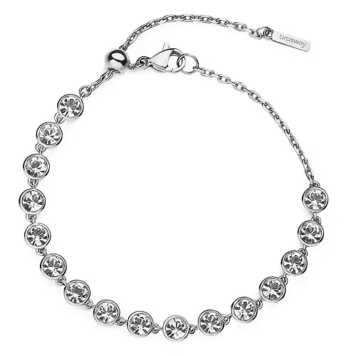 سوار نسائي ماركة بروسواي الإيطالية 16 كريستالة بيض...
