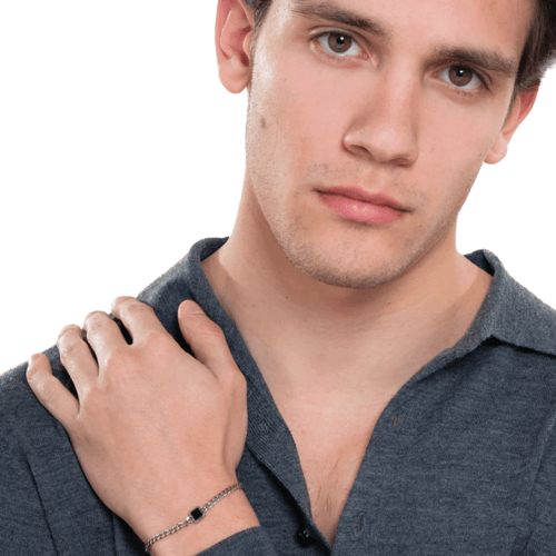 سوار رجالي بالمينا الأسود ماركة لوكا بارا