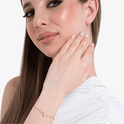 سوار ذهبي بالقلب الأبيض ماركة لوكا بارا