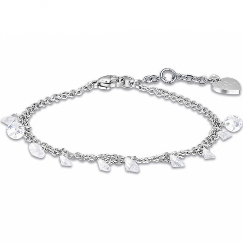 اسوارة فضيه بالكرستالات البيضاء من براند LUCA BARR...