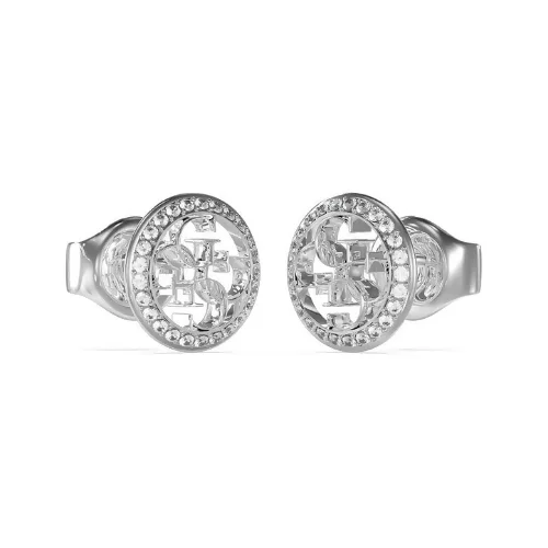 حلق جيس فضي بالكرستال من براند Guess