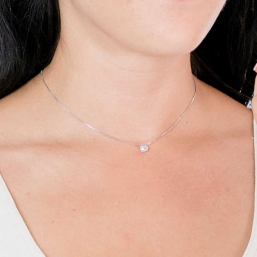 سلسال فضه بالزيركون الأبيض من براند GioiaPura