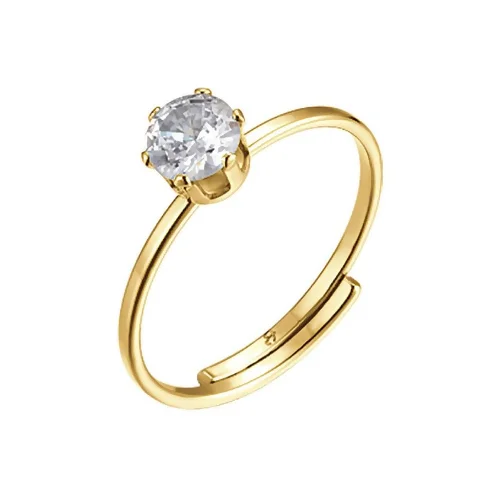 خاتم ذهبي بالكرستال الأبيض ماركة لوكا بارا