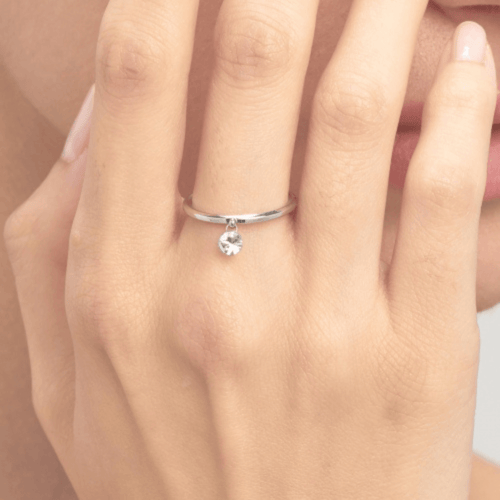 خاتم فضي بالكرستاله النازله ماركة Brosway