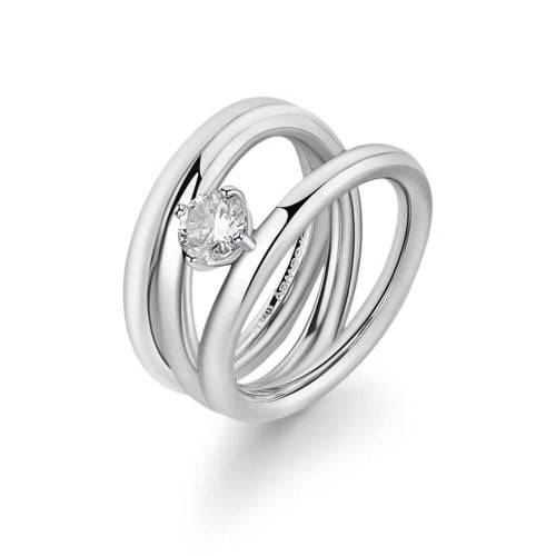 خاتم فضي بالزيركون براند Brosway