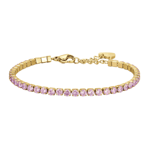 اسواره ذهبيه بالكرستالات الورديه ماركة LUCA BARRA