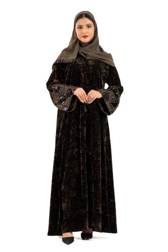 عباية أفنان باللون الزيتي الداكن