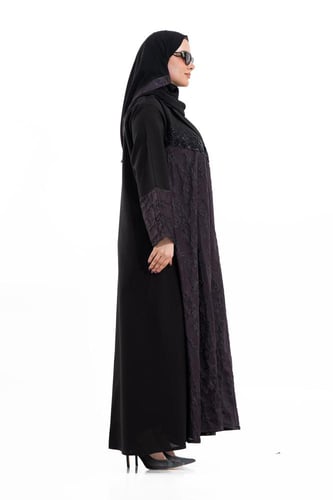 عباية رهف موف غامق مع اسود