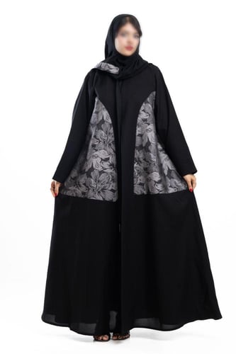 عباية كلوش بتدخيلة جاكار فضي