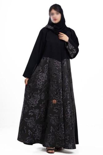 عباية رمسة بتدخيلة قماش جاكار هندي