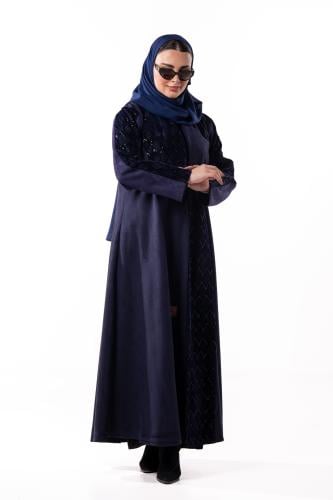 عباية شتوية بتدخيلة قماش مخمل مطرز