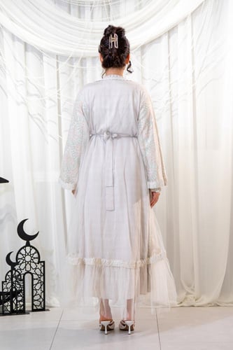 جلابية رمضانية قطعتين بتطريز أنيق وناعم