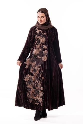 عباية سلاف الشتوية باللون البني