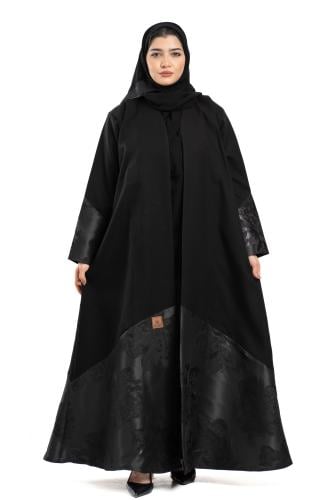 عباية همس بقماش جاكار اسود