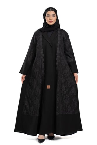 عباية ميساء مزينة بدانتيل مطرز