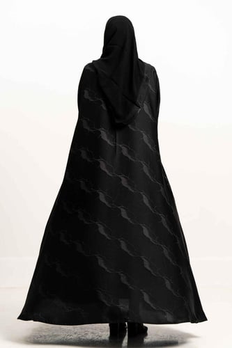 عباية كريب كوبرا فتنامي بقماش جاكار من الخلف