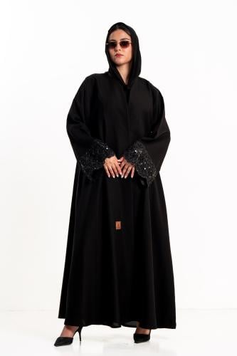 عباية ريوف اسود مورد