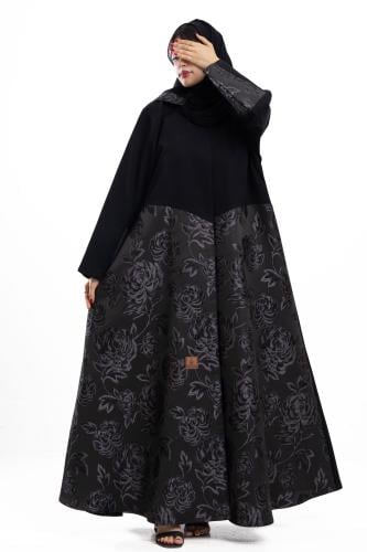 عباية رمسة بتدخيلة قماش جاكار هندي