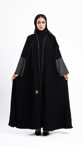 عباية جود جاكار باللون الزيتي