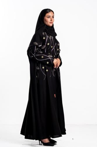 عباية ماريا بتطريز موف غامق