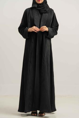 عباية كريب كوبرا فيتنامي كلوش بتدخيلات قماش جاكار