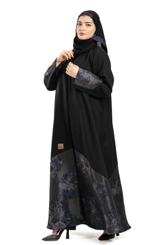 عباية همس بقماش جاكار كحلي