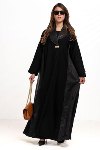 عباية كريب كوبرا فتنامي بقماش جاكار من الخلف