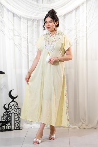 جلابية رمضانية أنيقة بتطريز ع الصدر ومن الخلف