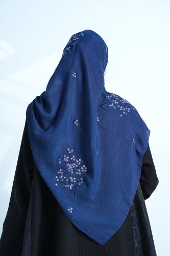 طرحة Z112 لون كحلبي بتطريز ملون