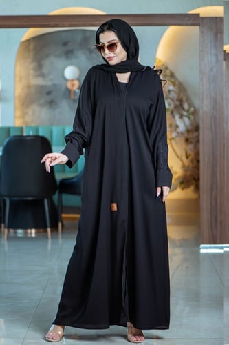 عباية زاهية كلاسيك مع تدخيلات شك كرستال ع الكم