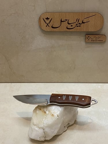 سكين صلخ صينيه مقبض خشب فاخر مناسب لليد نصل ثابت ح...