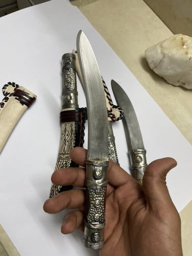 شفره عسيريه مقبض فضي صناعه يدويه مقصوصه من ساطور ب...