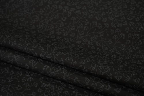 قماش قطن أسود مشجر