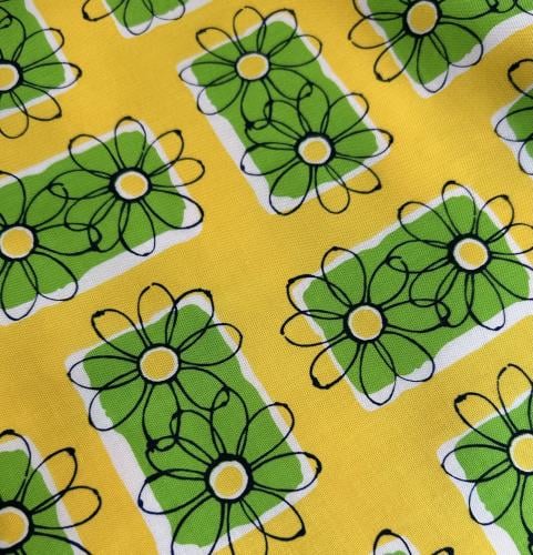 قماش قطن مستطيلات خضراء