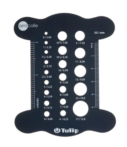 مسطرة قياس سنارات التريكو