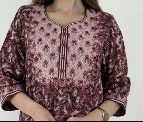 جلابيه نسائيه بتطريز مدمج