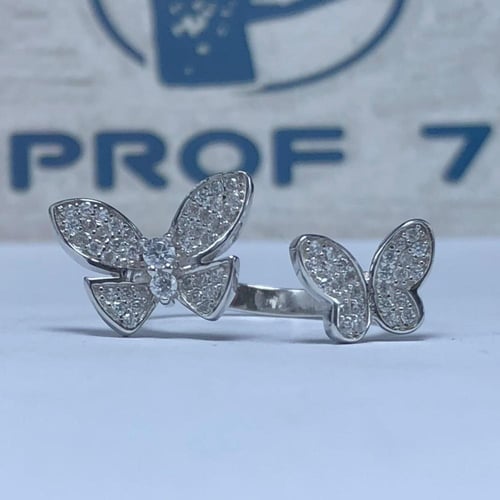 خاتم فضة نسائي بتصميم الفراشة فخم عيار 925