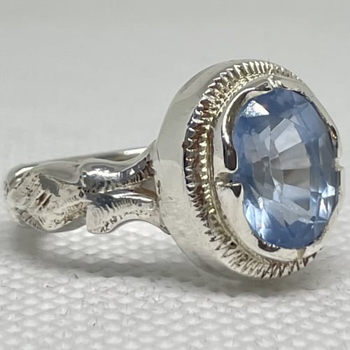 خاتم فضة عيار 925 ب حجر توباز لندني