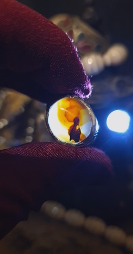 خاتم عقيق يماني مصور صياغة برتاش قلم زني فضة عيار...